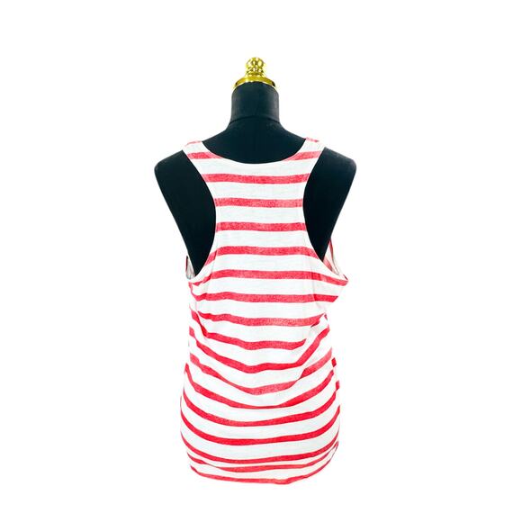 FRZ Striped Gold Anchor Racerback Tank Top Women's Size Large Red White Nautical - Picture 3 of 6